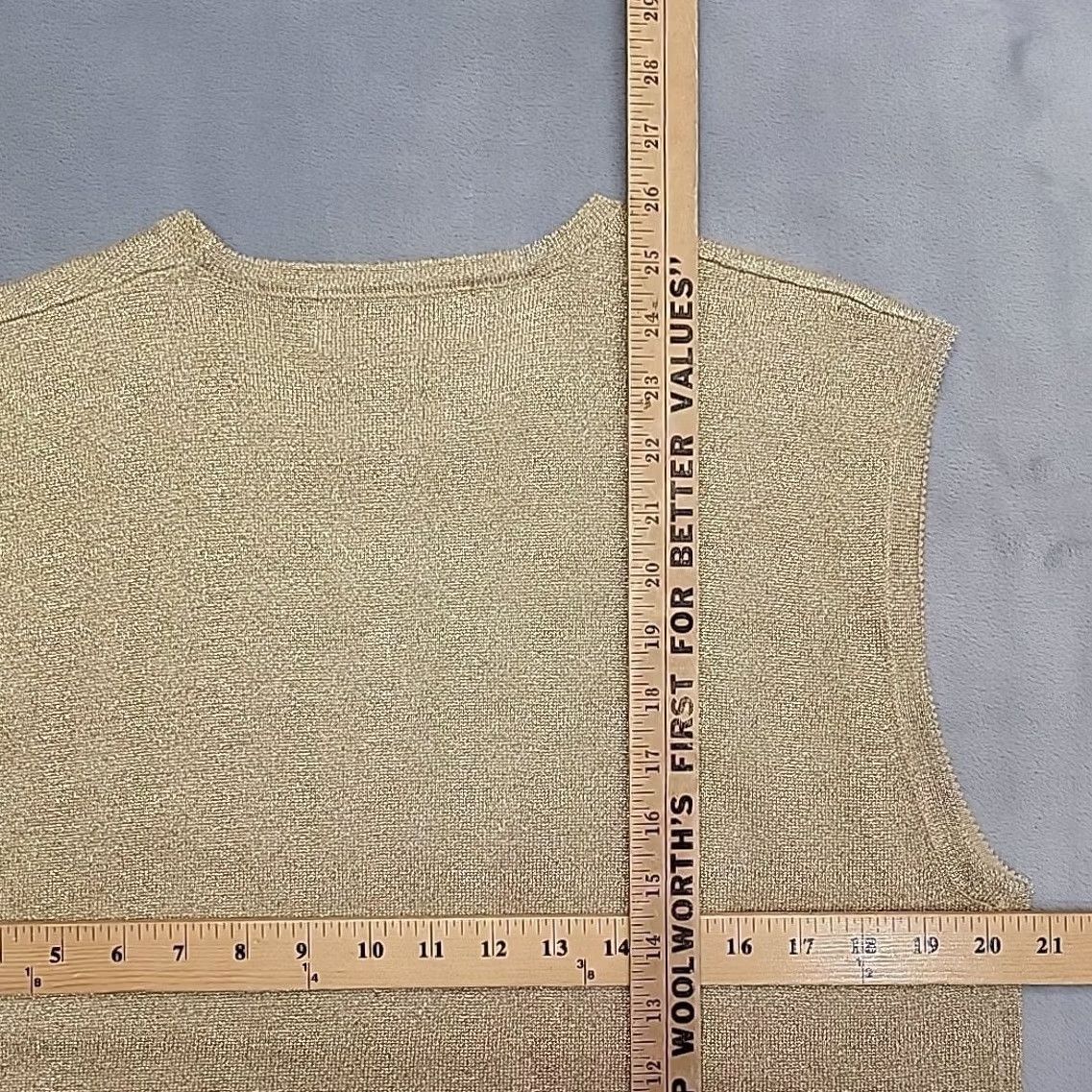 Coldwater Creek Terazzo Top Women L Metallic Gold Knit Sleeveless Ramie Blend Capsule Wardrobe Size L / US 10 / IT 46 - 5 Thumbnail