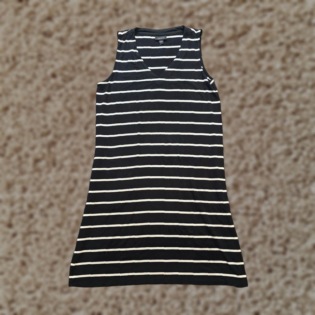 J. Jill J Jill Dress Womens Small Petite Black Striped Sheath Stretch Wearever Casual Size S / US 4 / IT 40 - 1 Thumbnail