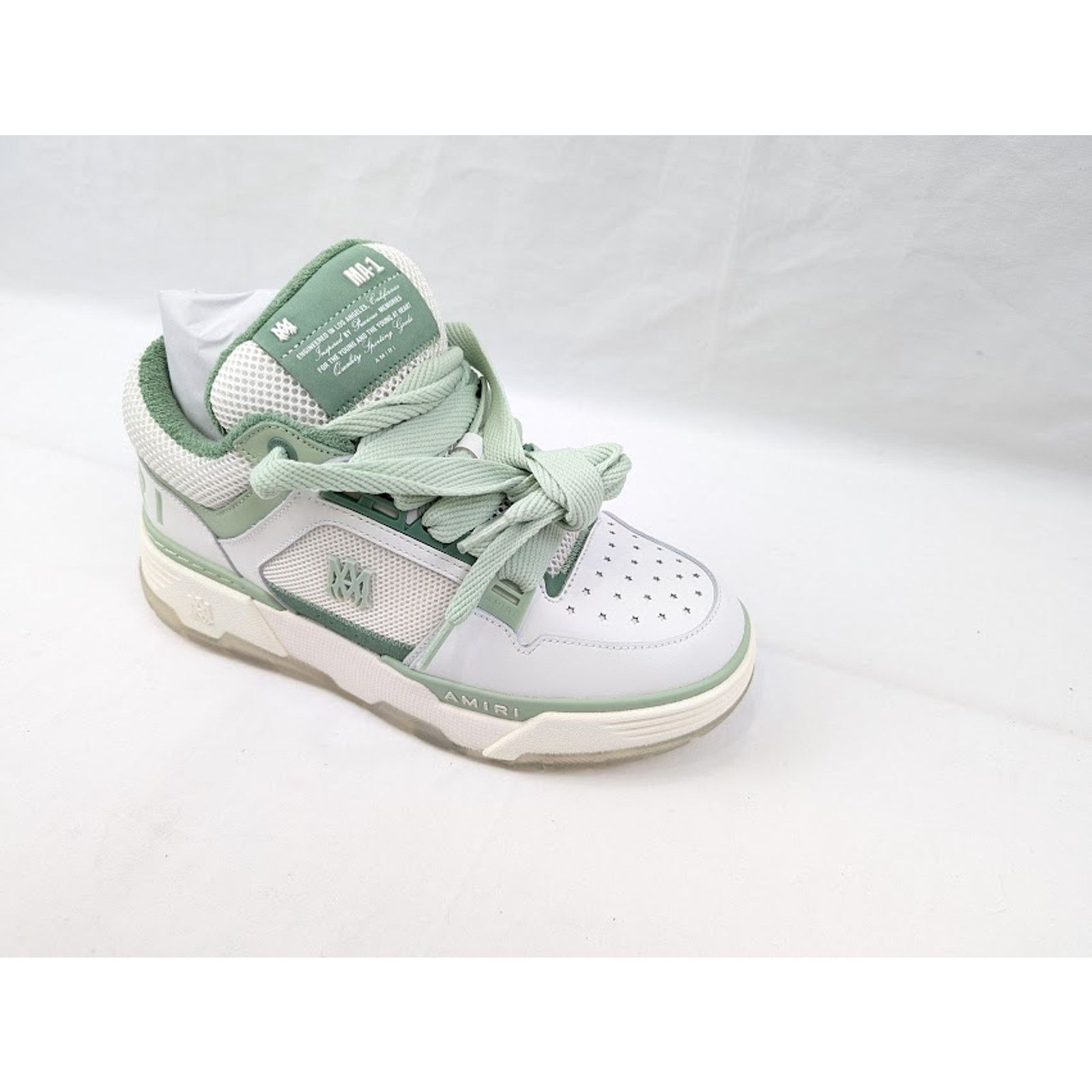 Amiri o1rshd1 MA-1 Low-Top Sneakers in White/Mint Size US 11 / EU 44 - 2 Thumbnail