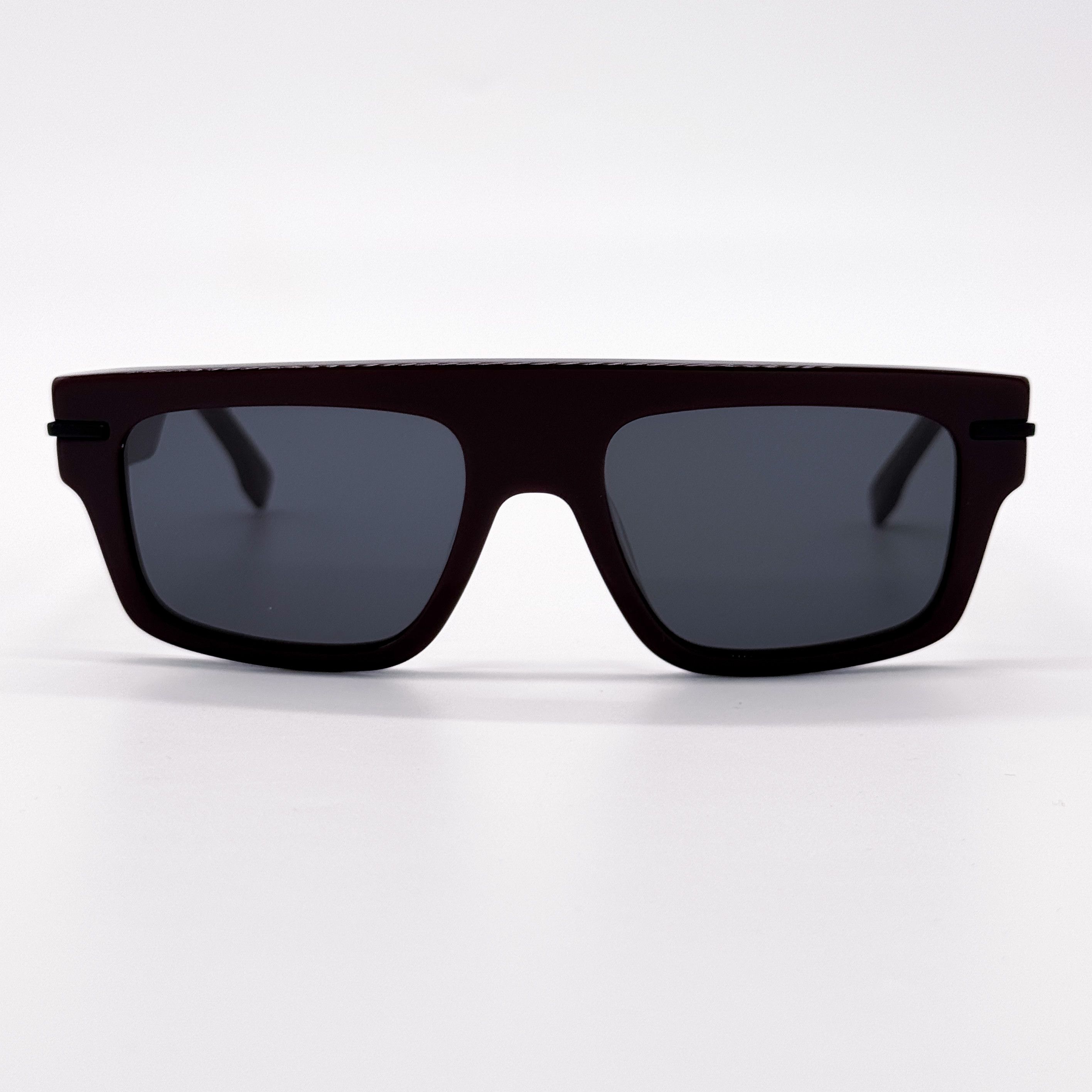 Fendi NEW FENDI FE40091U 69A BORDEAUX GREY SQUARE MEN SUNGLASSES Size ONE SIZE - 2 Thumbnail