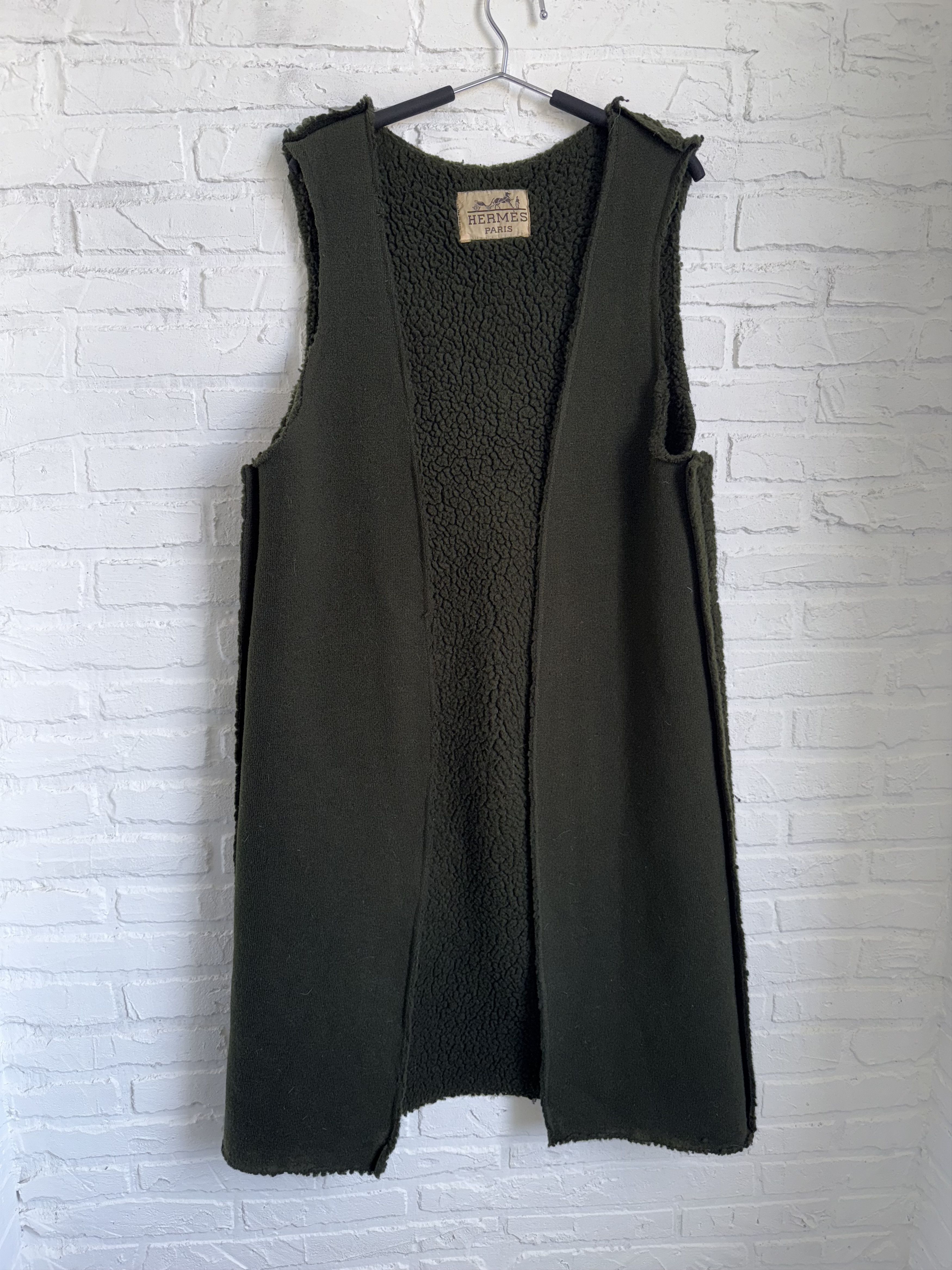 Hermes ARCHIVE Vintage Hermes Paris Wool Fleece Long Vest Gilet Size S / US 4 / IT 40 - 1 Thumbnail