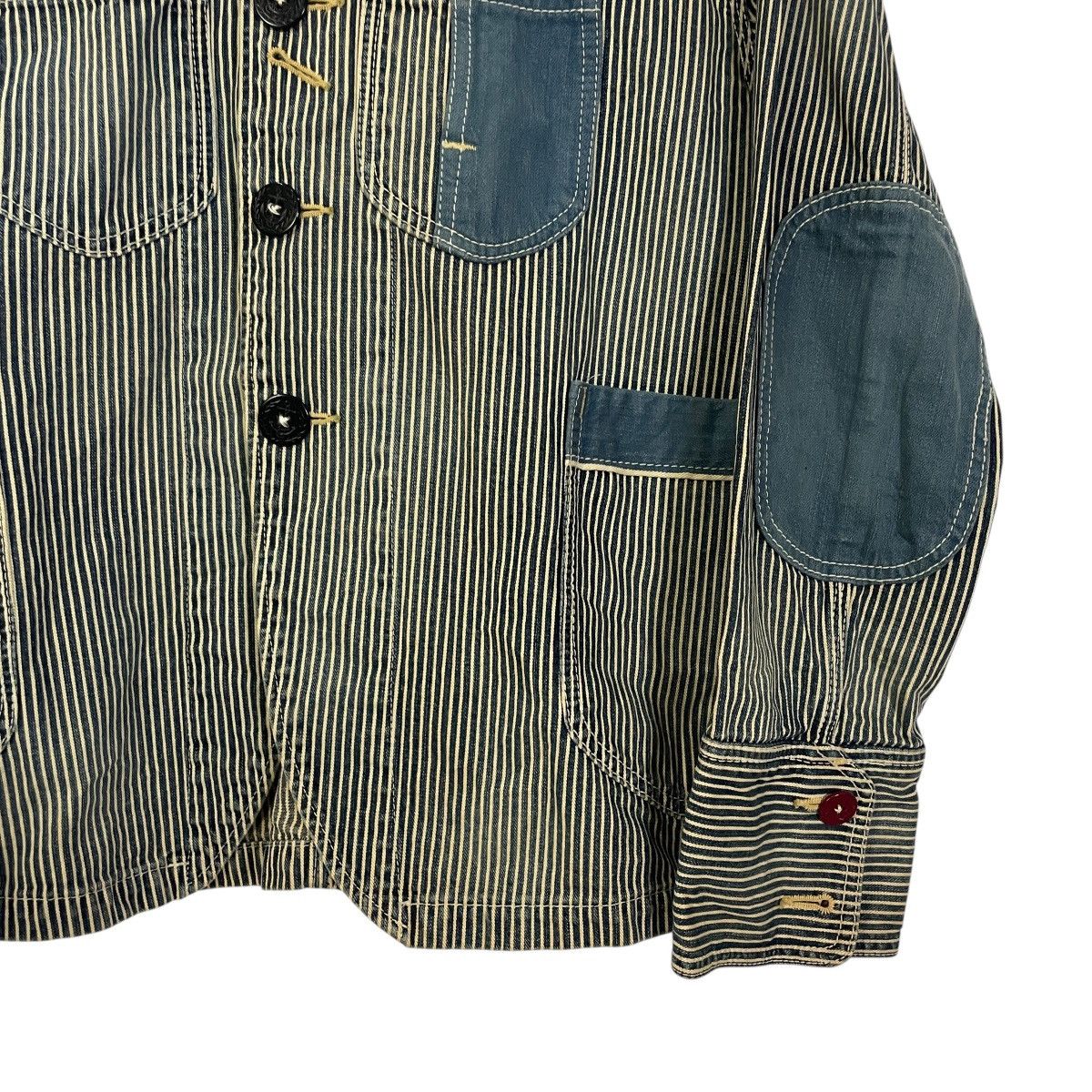 Porter Classic Vintage Porter Classic Hickory Stripe Patchwork Jacket Size US M / EU 48-50 / 2 - 4 Thumbnail