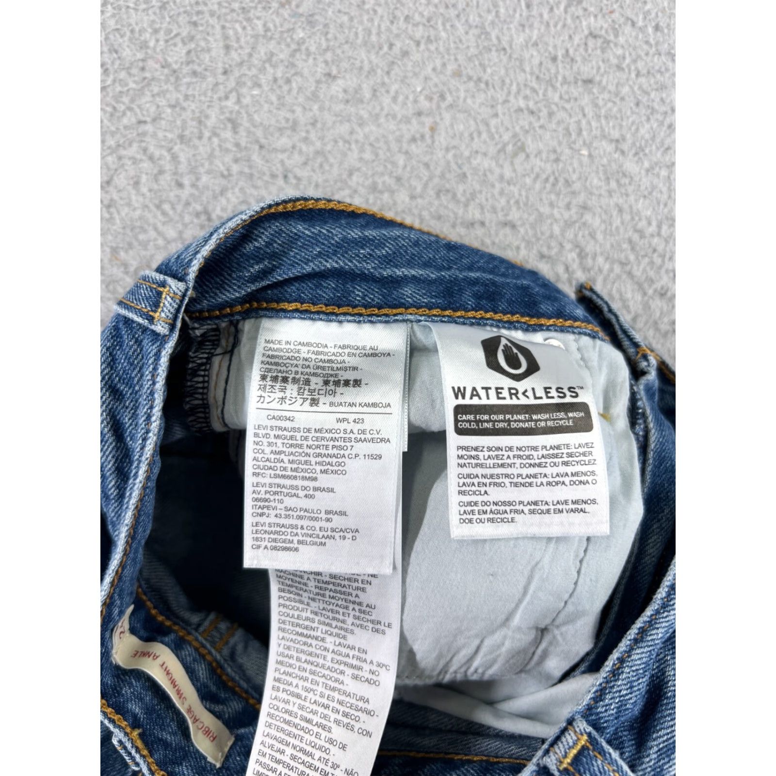 Levi's Levis Premium Jeans 24 Blue Denim Straight Ankle 22x23 Ribcage Big E Women Size 42" / US 20 - 7 Thumbnail