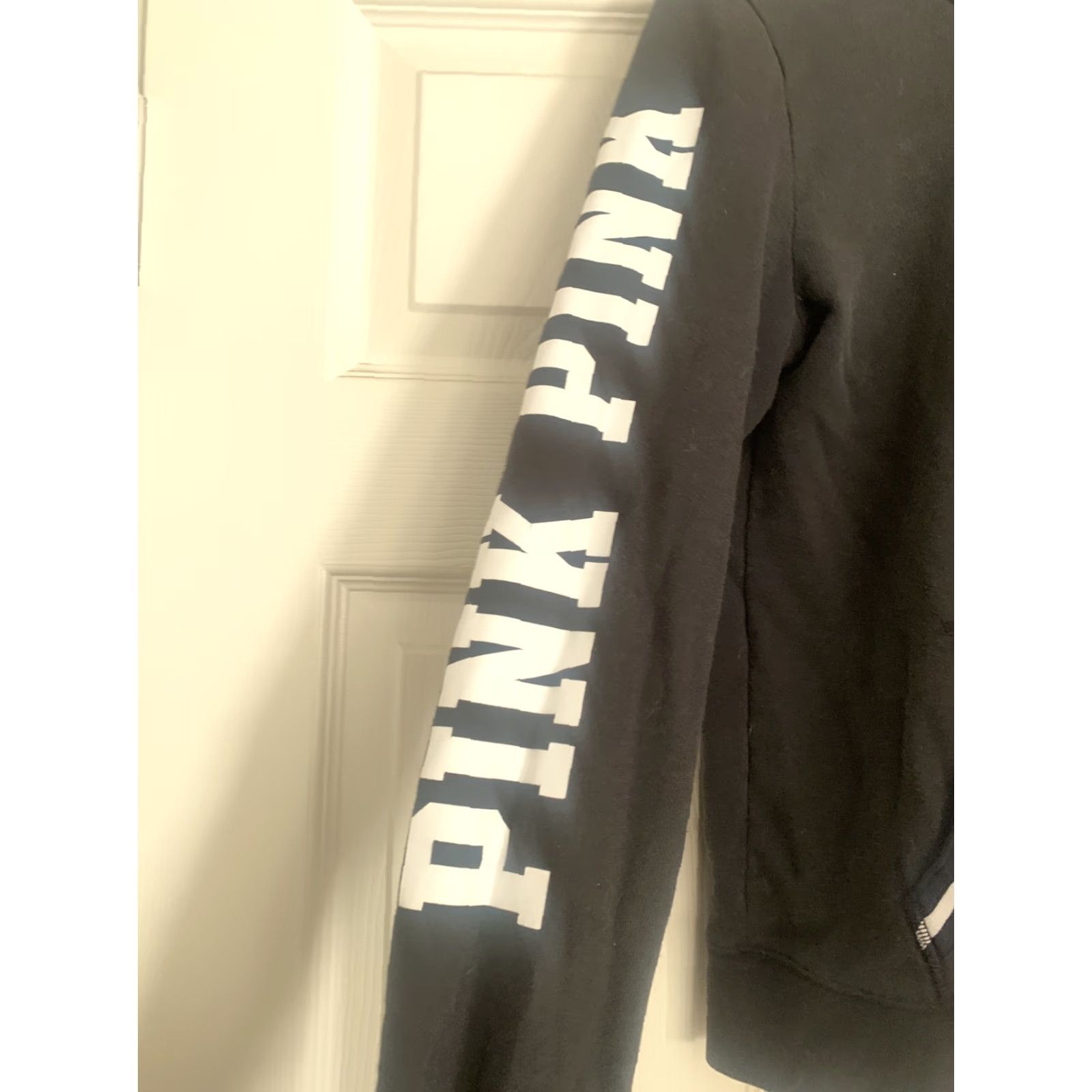 Pinko PINK Hoodie 1/4 Zip Black Women Size S Victoria's Secret Full Zip Activewear Womens Size S / US 4 / IT 40 - 4 Thumbnail
