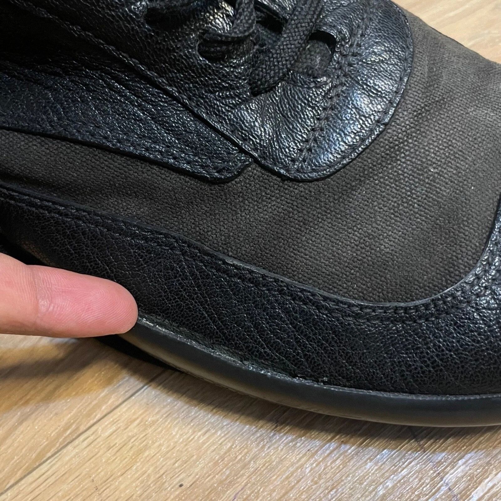 Prada PRADA BOXING Boots High Top Cup Motorcycle black leather Size US 12 / EU 45 - 10 Thumbnail