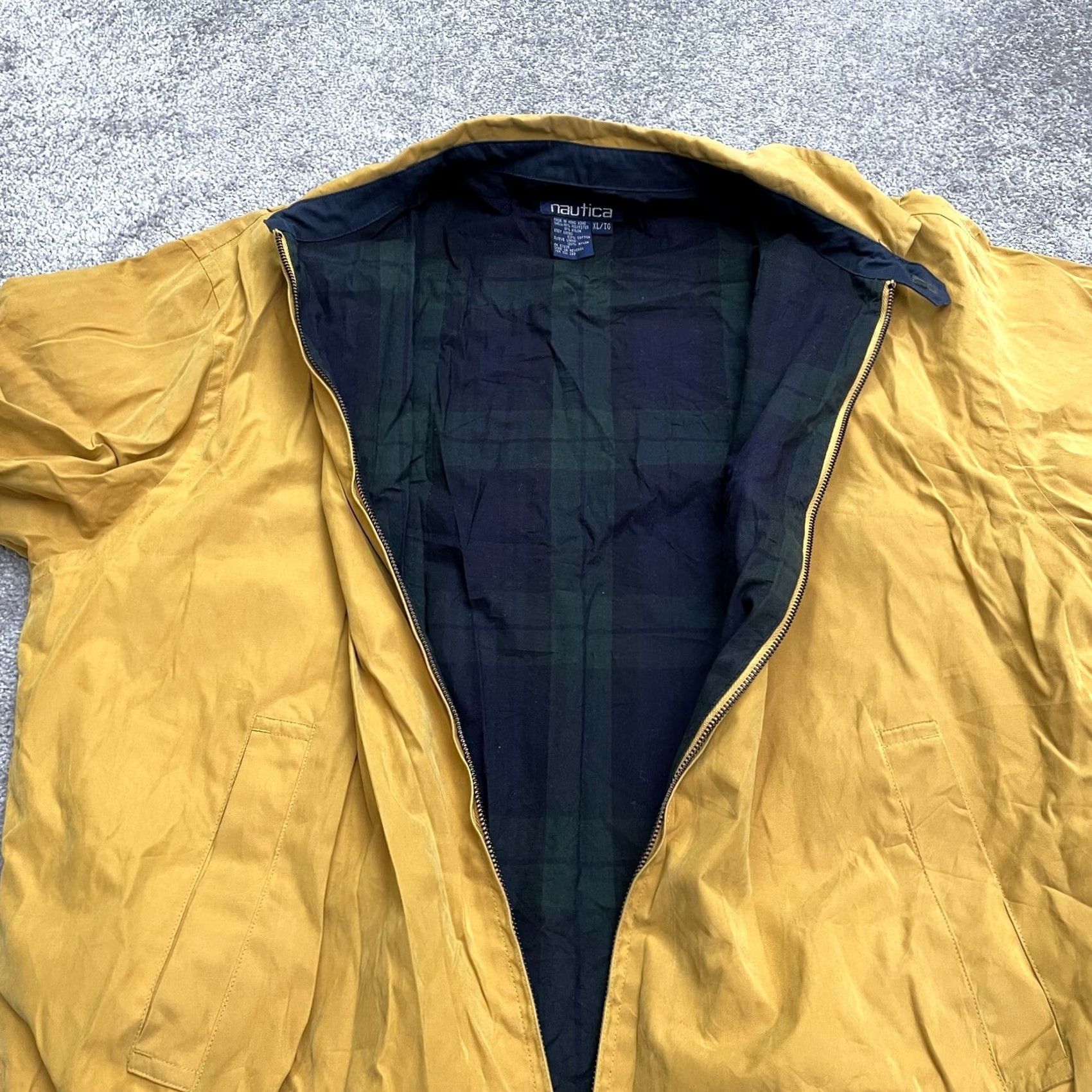 Nautica Nautica Windbreaker Jacket Mens XL Mustard Yellow Full Zip Pockets Lined Outdoor Solid Yellow Windbreaker Mens XL Size US XL / EU 56 / 4 - 4 Thumbnail