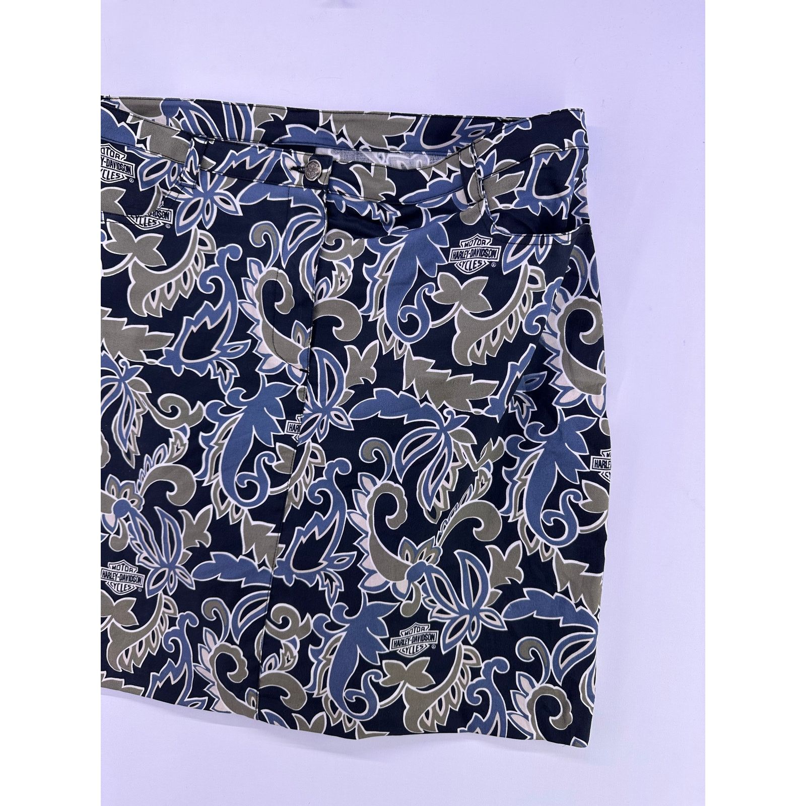 Harley Davidson Harley Davidson Skirt Tori Richard Size 10 Blue Tan Floral Size 32" / US 10 / IT 46 - 3 Thumbnail