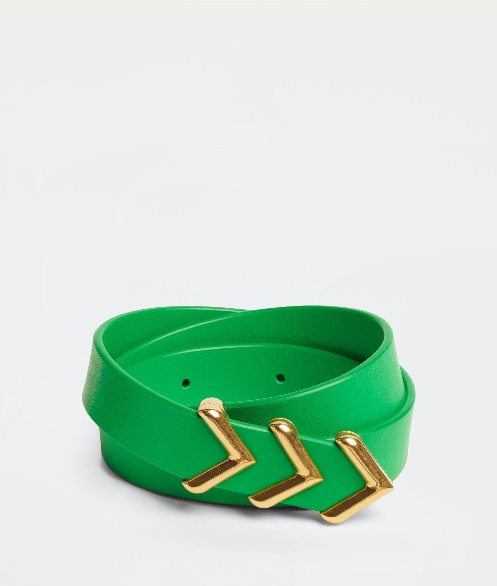 Bottega Veneta o1n1vont0425 Size: 75 / Metal Chevron Belt in Parakeet Size ONE SIZE - 1 Thumbnail