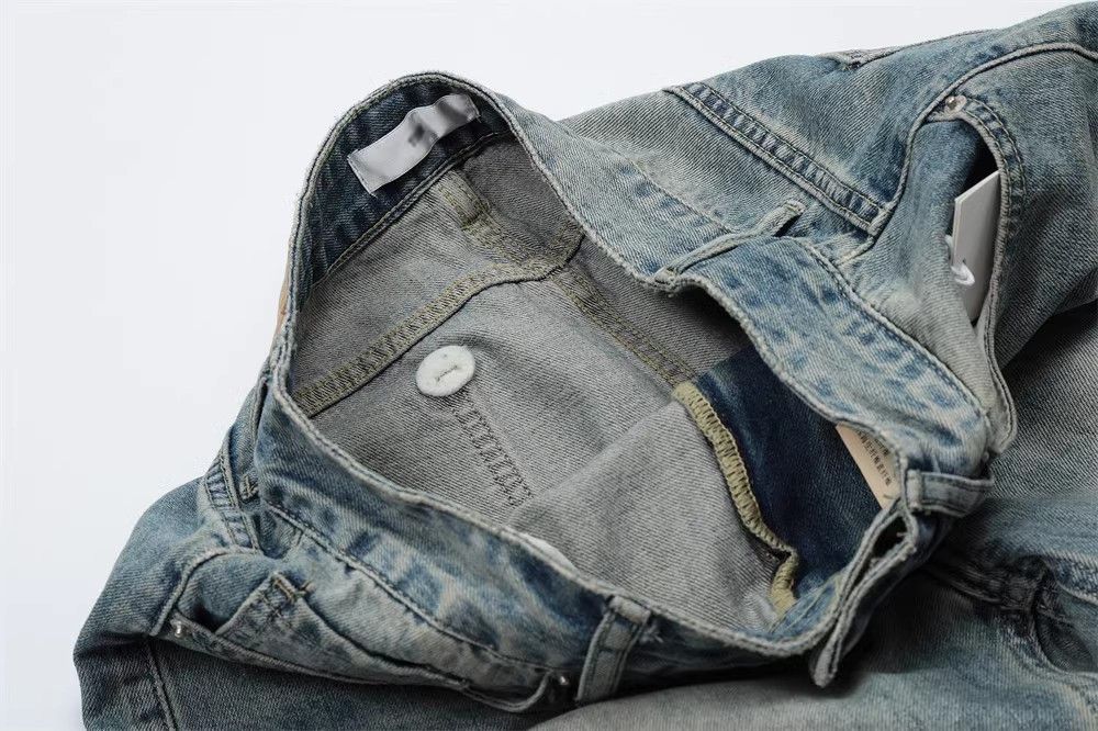 Japanese Brand × Jean Washed American retro loose wide-leg casual straight jeans Size US 34 / EU 50 - 3 Thumbnail