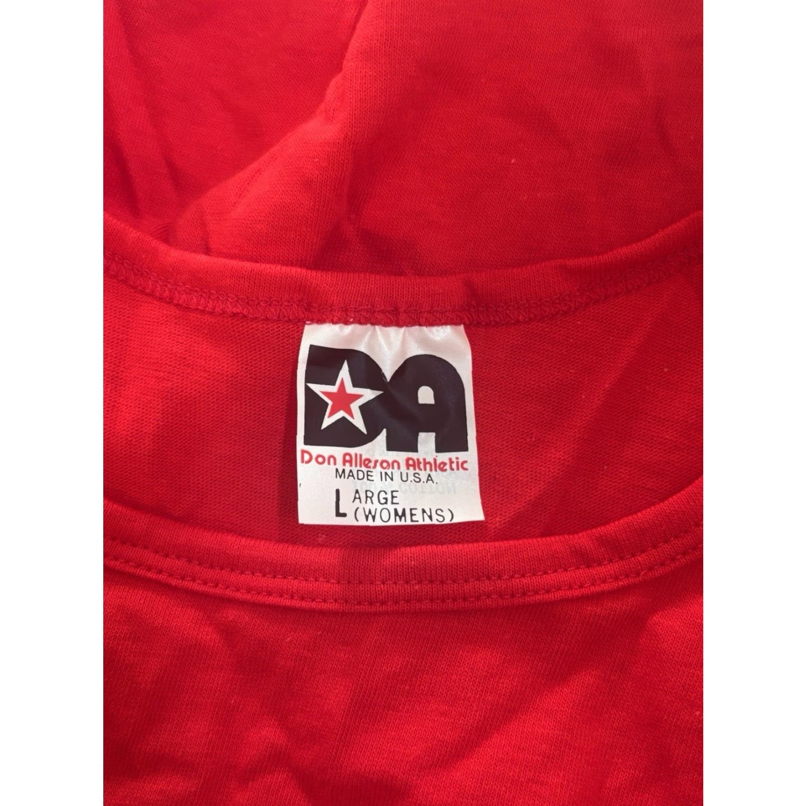 Vintage VINTAGE Don Alleson Cropped Tank Womens Large 90s Red Deadstock NWOT USA Made Tank Top Ladies M L Womens Mens Size L / US 10 / IT 46 - 4 Thumbnail