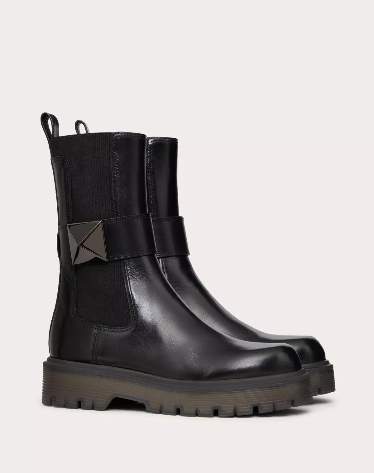 Valentino o1s1wg110426 One Stud Beatle 45mm Boots in Calfskin Black Size US 8 / IT 38 - 2 Thumbnail