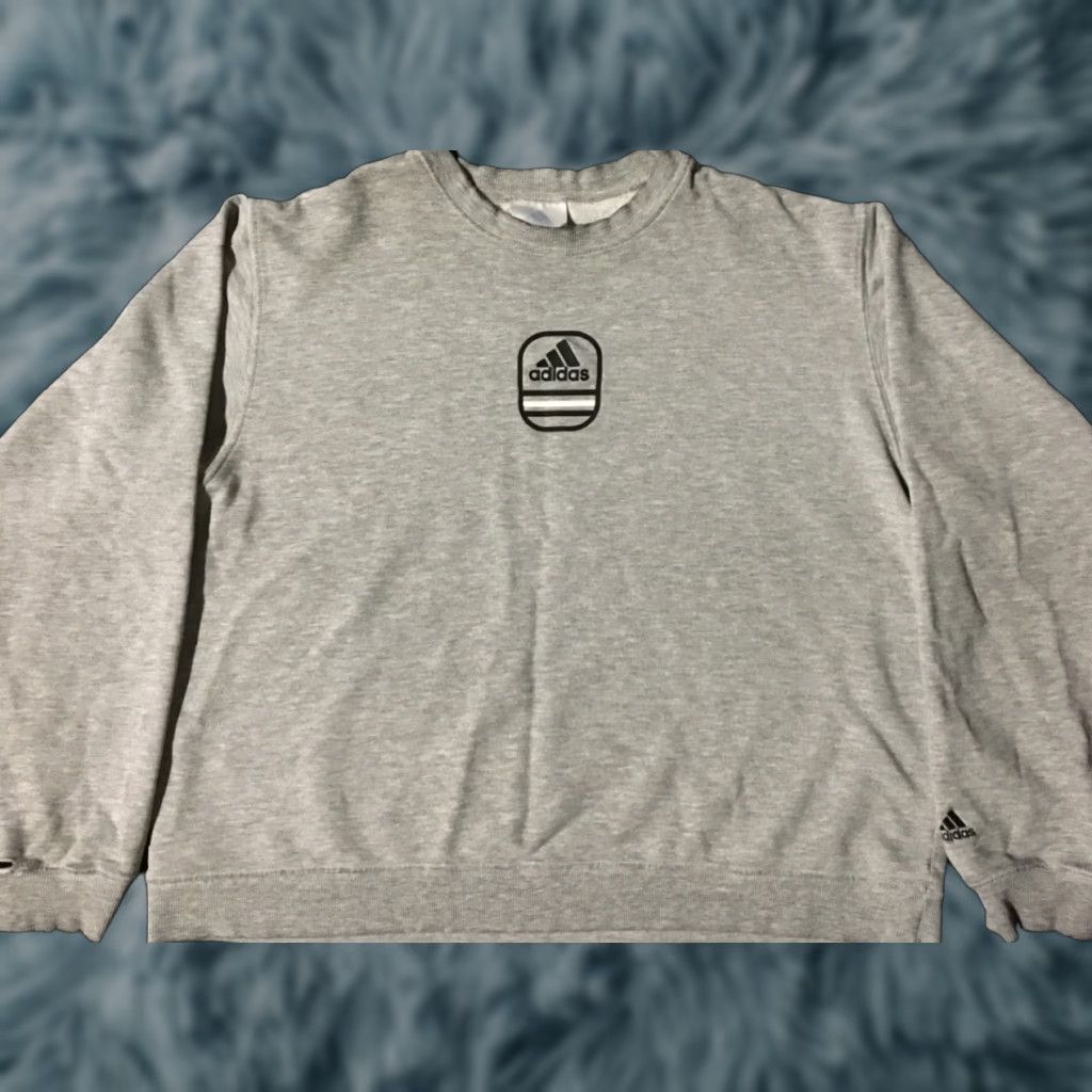 Adidas VINTAGE Adidas Hoodie Mens M Gray 90s Grunge Distressed Boxy Sweatshirt Center Logo USA Punk Surf Skate Football Basketball Beach Retro Size US M / EU 48-50 / 2 - 1 Thumbnail