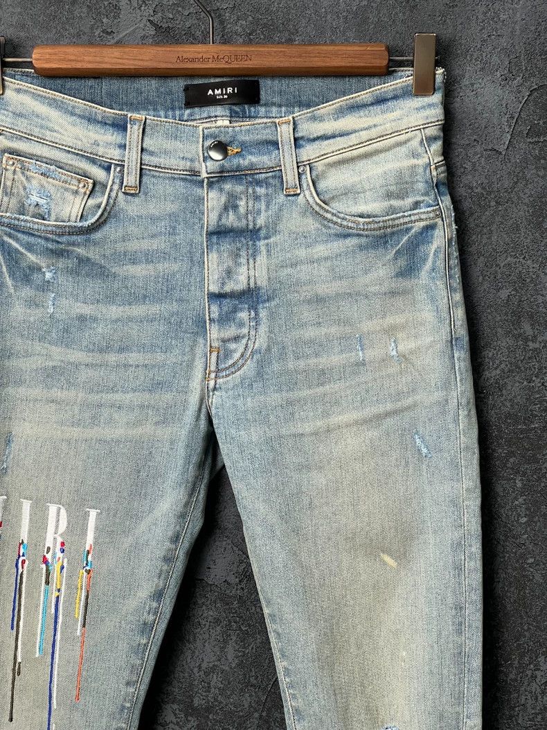 Amiri Amiri Classic Letter Embroidered Washed Jeans Size US 30 / EU 46 - 3 Thumbnail