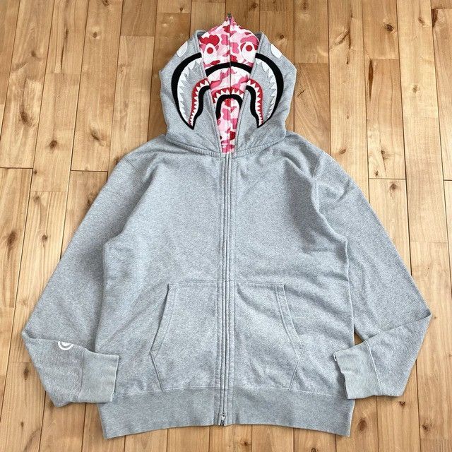 Bape BAPE Double Shark Full Zip Hoodie ABC camo pink APE Size US XL / EU 56 / 4 - 1 Thumbnail