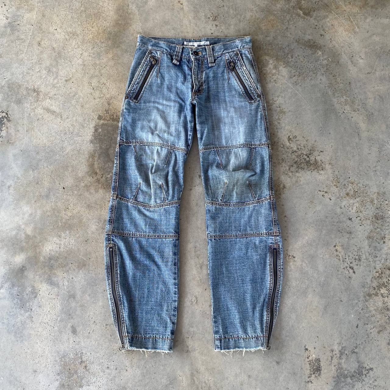 5351 POUR LES HOMMES × Beauty Beast × Japanese Brand JAPANESE BUONA GIORNATA DISTRESSED BIKER JEAN ZIPPER ANKLE Size US 29 - 6 Thumbnail