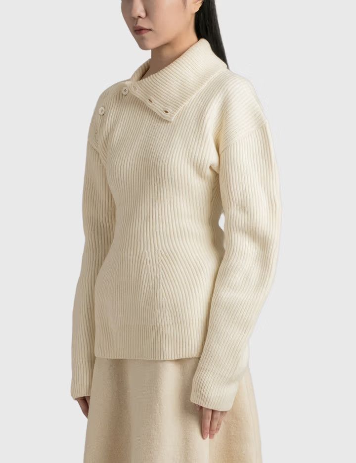 Jil Sander o1y1025 Turtleneck Sweater in Ivory Size S / US 4 / IT 40 - 2 Thumbnail