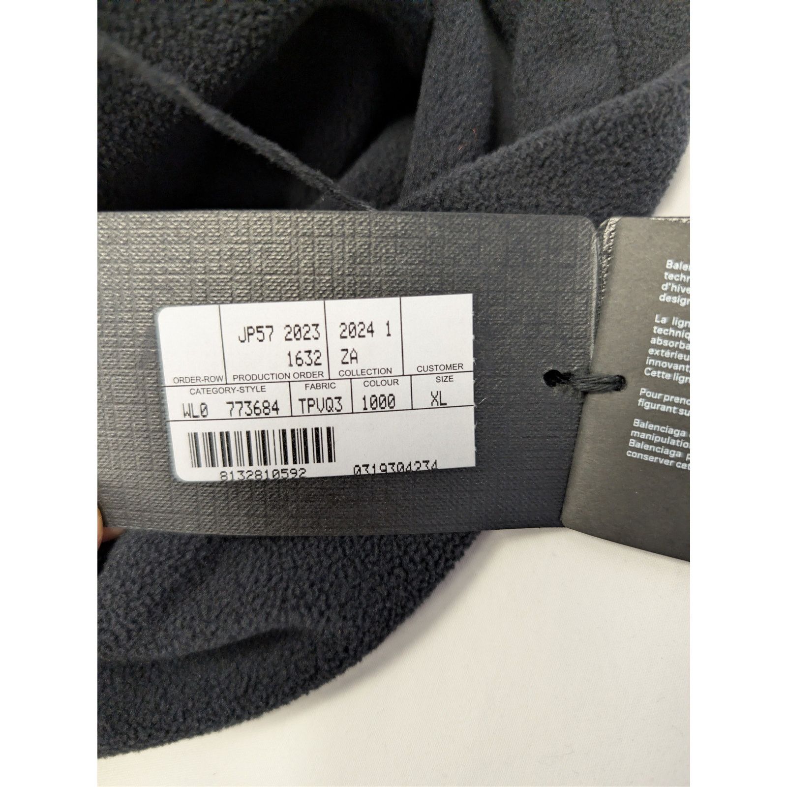 Balenciaga o1rshd1 Reflective Sporticon Fleece Zip-Up Jacket in Black Size US XL / EU 56 / 4 - 22 Thumbnail