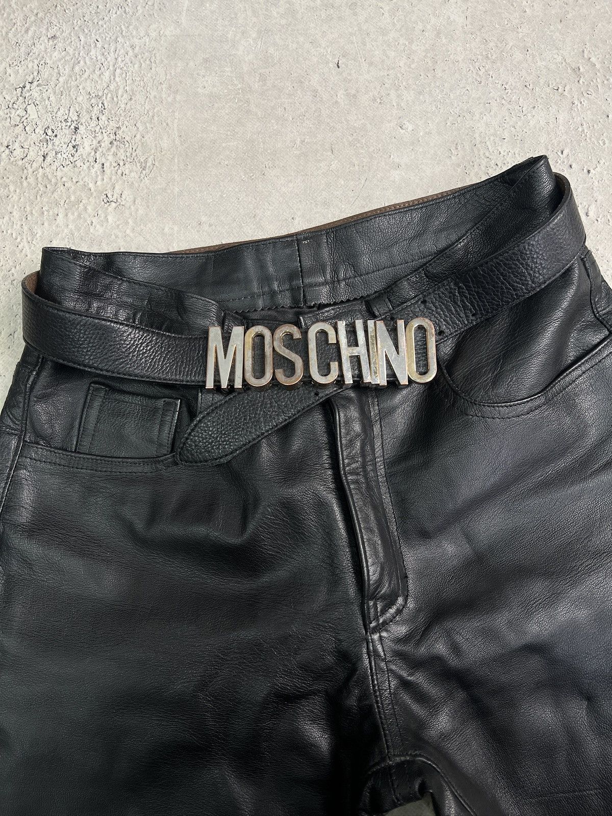 Moschino Moschino leather archive buckle logo belt y2k Size ONE SIZE - 10 Thumbnail