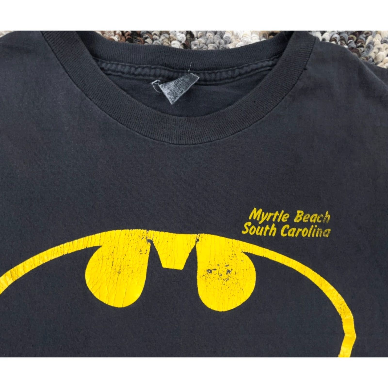 Vintage VINTAGE Batman Shirt Men L Black 80s 90s Tee Single Stitch Faded Bat Signal Size US L / EU 52-54 / 3 - 4 Thumbnail