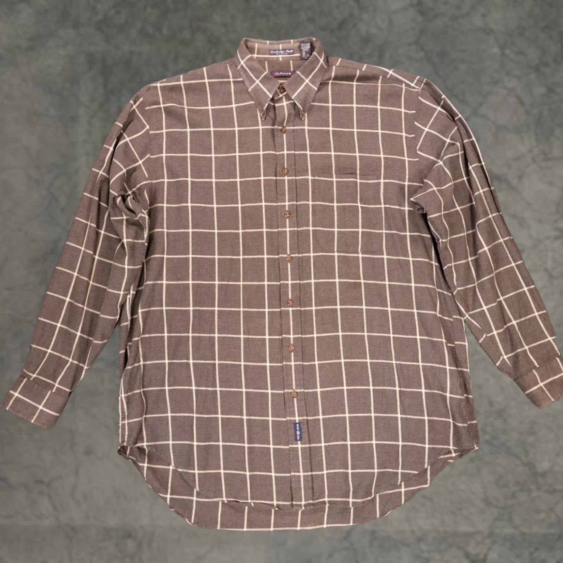 Gant Gant Shirt Mens XLT Brown Cambridge Twill Plaid Long Sleeve Button Down Size US XL / EU 56 / 4 - 1 Thumbnail