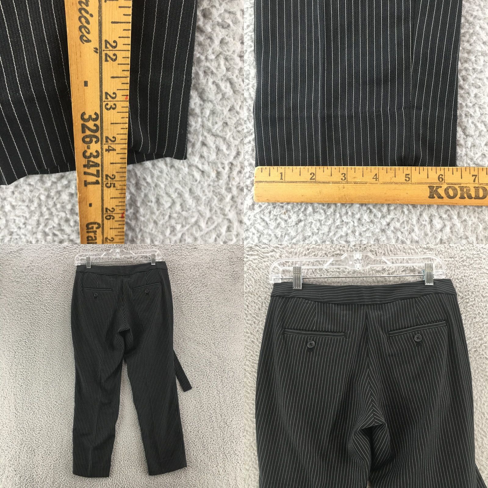 Banana Republic Banana Republic Avery Straight Trouser Dress Pants Womens 4 Petite Black Striped Pants Size 27" / US 4 / IT 40 - 8 Thumbnail