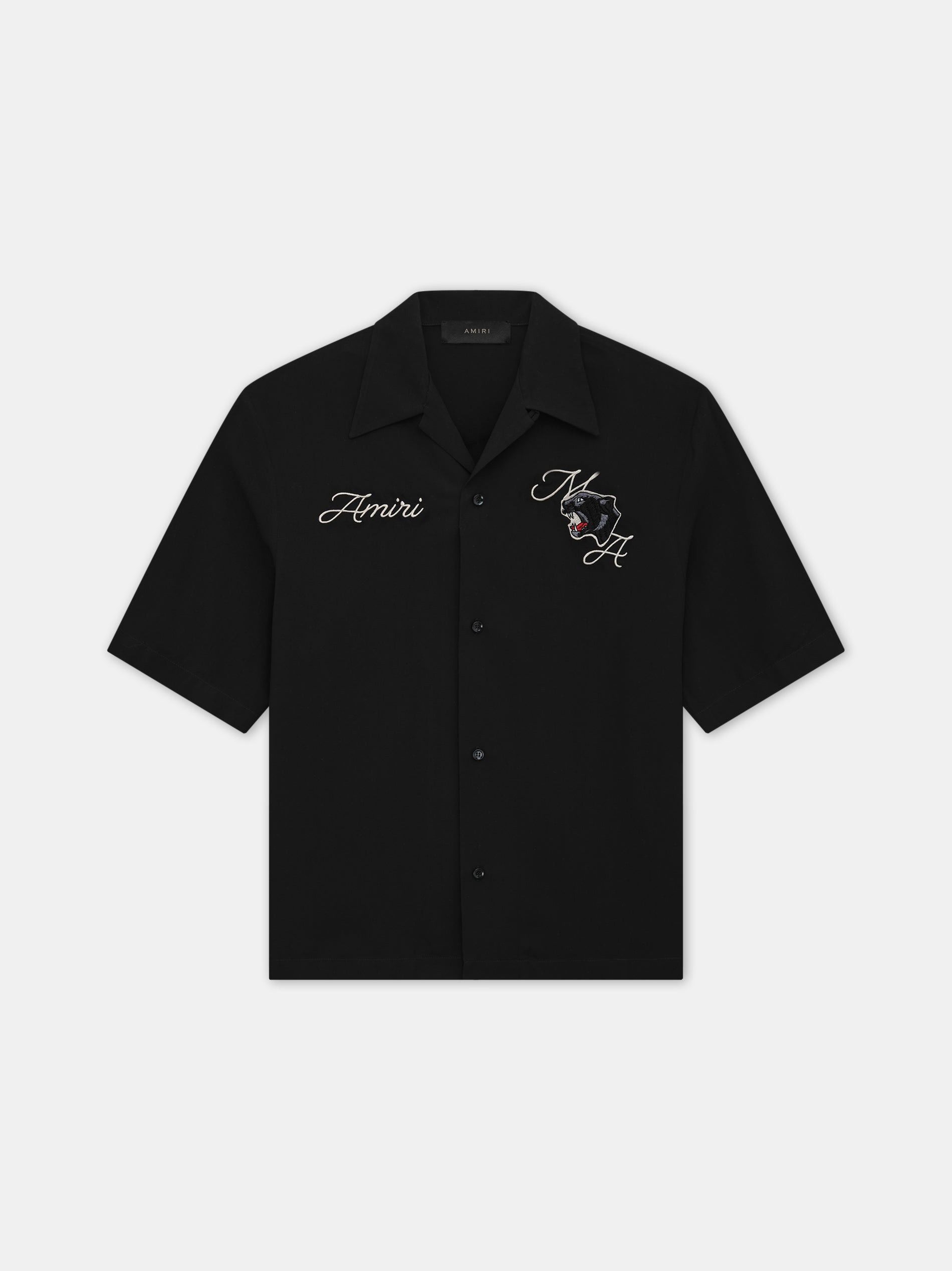 Amiri o1s1wg110326 Panther Bowling Shirt in Black Size US S / EU 44-46 / 1 - 1 Thumbnail