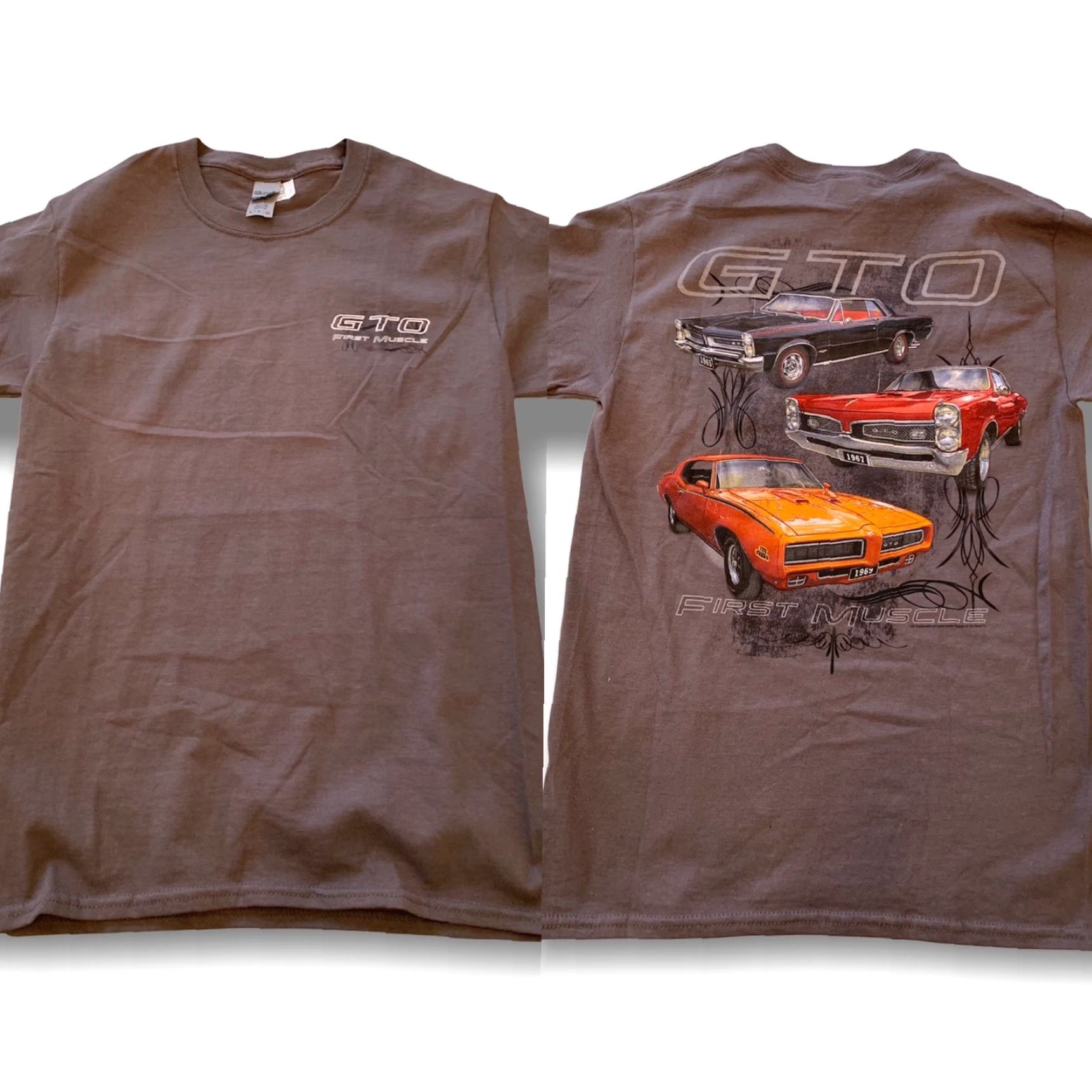 Gildan VINTAGE Small GTO First Muscle Official GM Men's Gray Short Sleeve Tshirt Gildan Heavy Cotton 100% Cotton Size US S / EU 44-46 / 1 - 2 Thumbnail