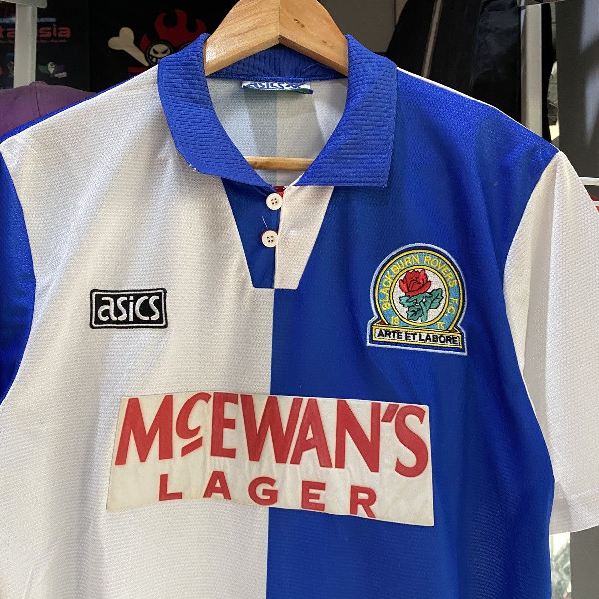 Asics VINTAGE BOOTLEG Blackburn rovers 94/96 jersey shirts Size US L / EU 52-54 / 3 - 5 Thumbnail