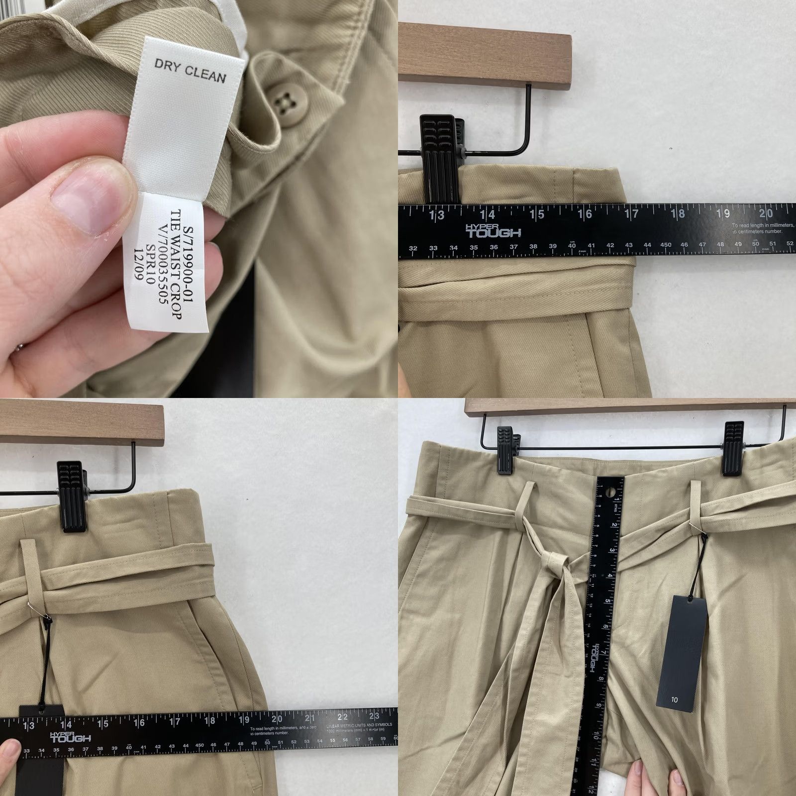 Banana Republic VINTAGE Banana Republic Pants Womens 10 Khaki Tie Waist Crop Pleated Tapered Belted NWT Size 32" / US 10 / IT 46 - 8 Thumbnail
