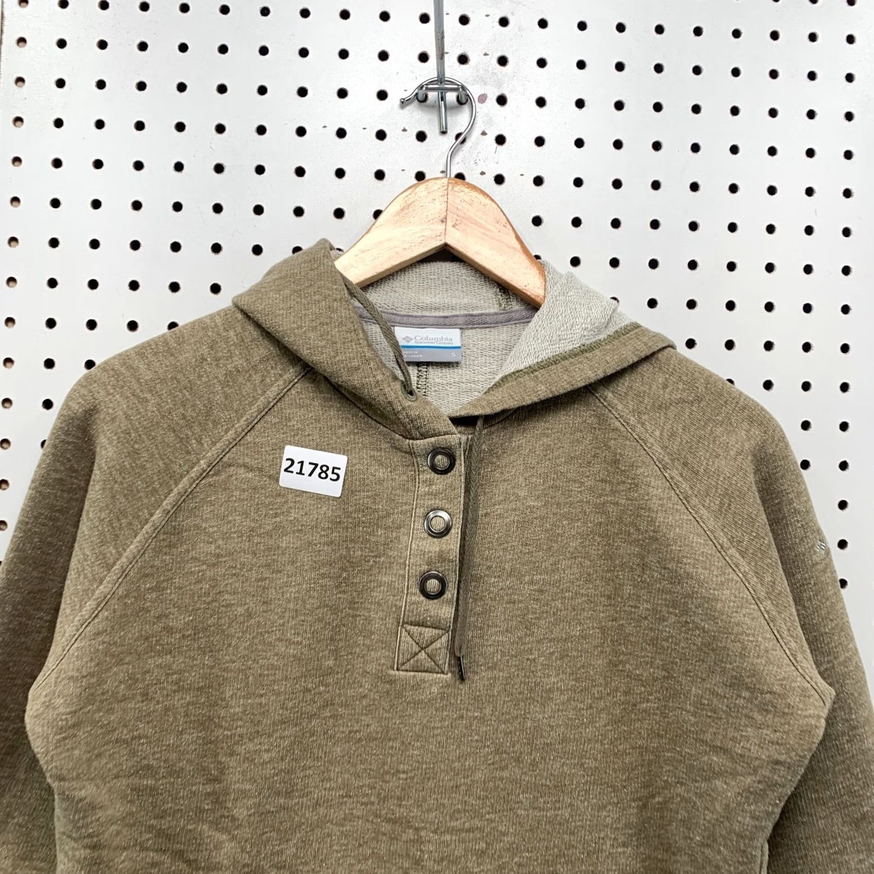 Vintage Columbia Henley Hooded Button Sweatshirt Brown Womens Small Pullover Size S / US 4 / IT 40 - 6 Thumbnail