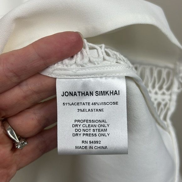 Jonathan Simkhai JONATHAN SIMKHAI ivory V neck satin pull over Size S / US 4 / IT 40 - 6 Thumbnail