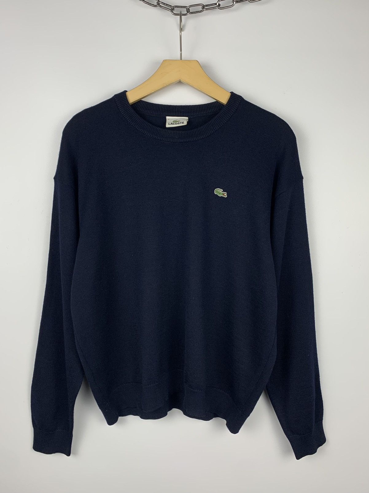Lacoste × Vintage Vintage 90’s Lacoste Acrylic Wool Sweater Pullover Blue Y2K Size US L / EU 52-54 / 3 - 1 Thumbnail