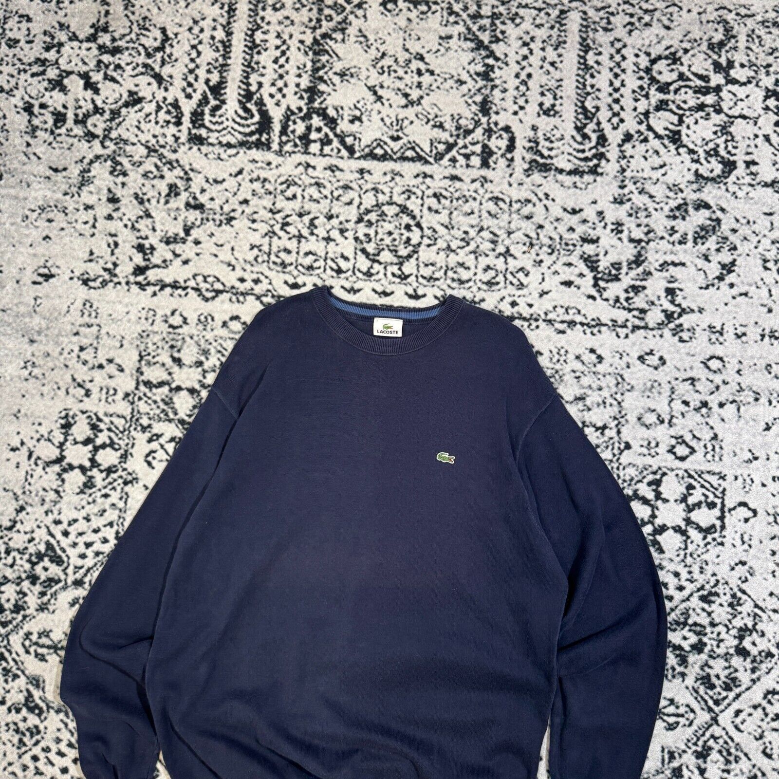 Lacoste × Vintage Vintage Lacoste Unisex Navy Blue Cotton Sweater Size L Size US L / EU 52-54 / 3 - 5 Thumbnail