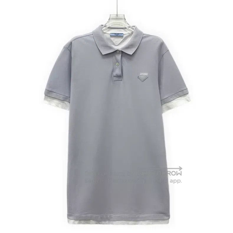 Prada Prada 24 light purple triangle cotton lapel short-sleeved Size XS / US 0-2 / IT 36-38 - 1 Thumbnail