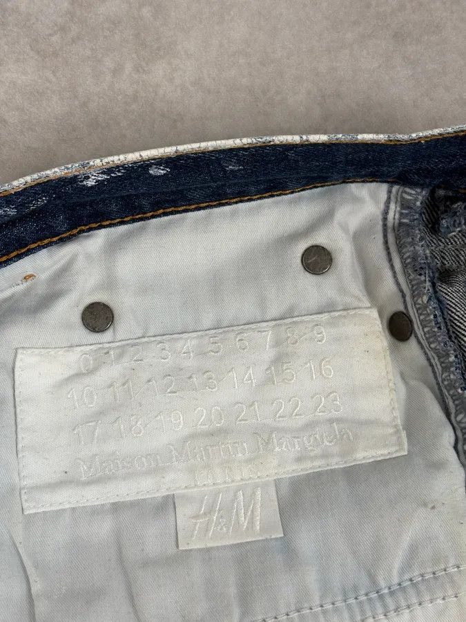 Maison Margiela 2012 Maison Margiela H&M Blue White Painted Denim Jeans Size US 32 / EU 48 - 10 Thumbnail