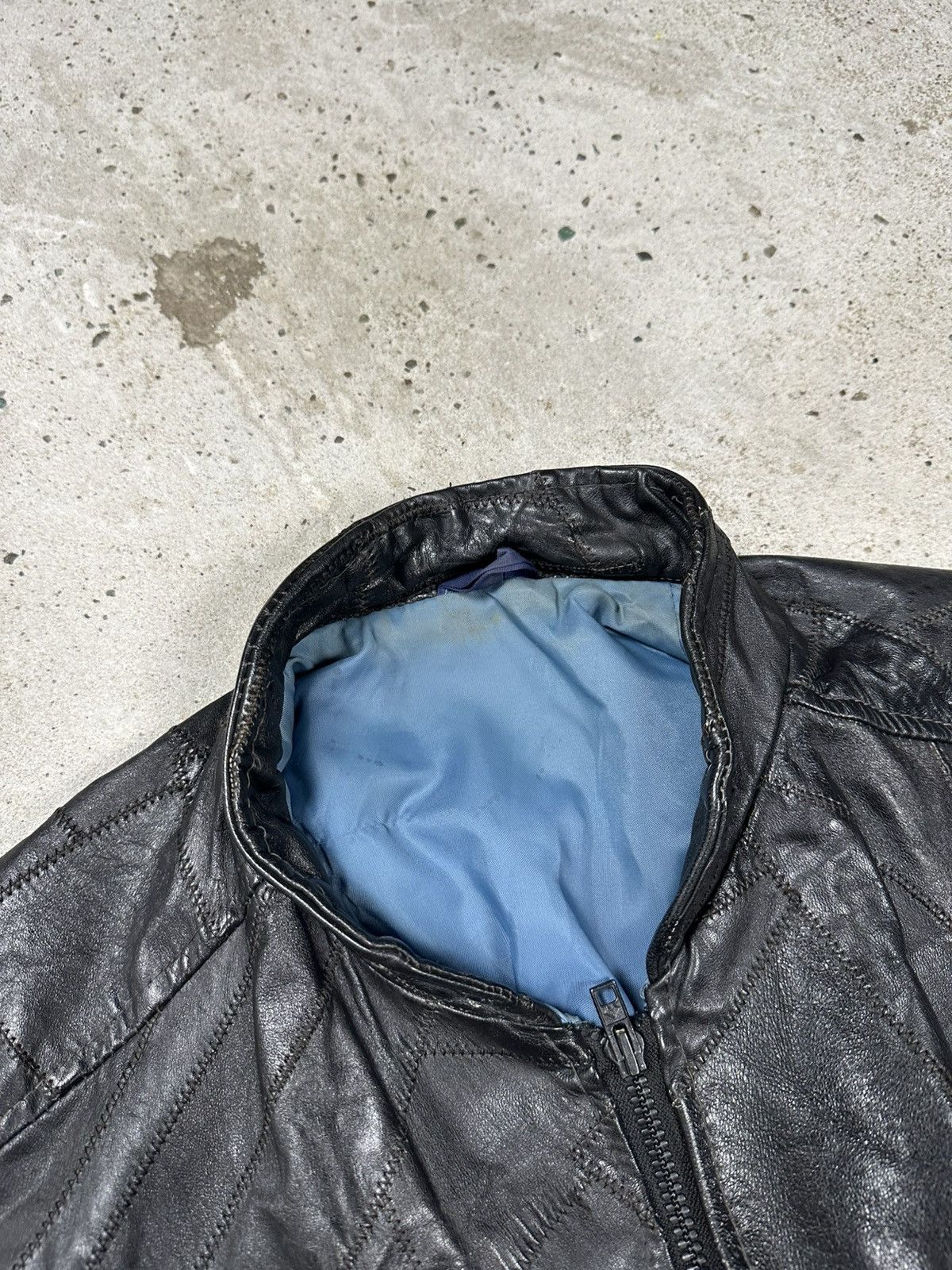 Vintage Vintage 90s Black Patchwork Bomber Leather Jacket Size US M / EU 48-50 / 2 - 9 Thumbnail
