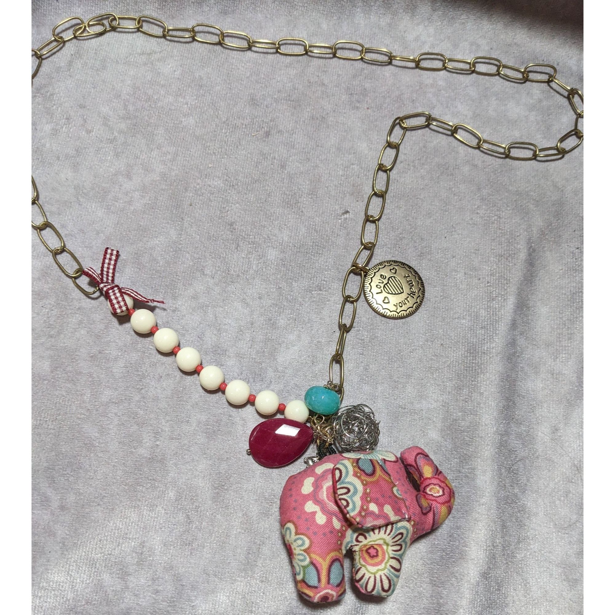 Other Cottagecore Pink Plush Elephant Necklace Size ONE SIZE - 11 Thumbnail