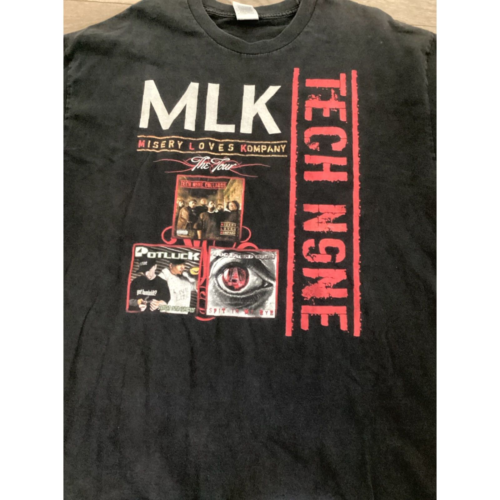 Vintage VINTAGE Tech N9ne Strange Music T-Shirt Mens XL Black RAP Tee Potluck, Dog Faced Gods, Collabos Size US XL / EU 56 / 4 - 2 Thumbnail