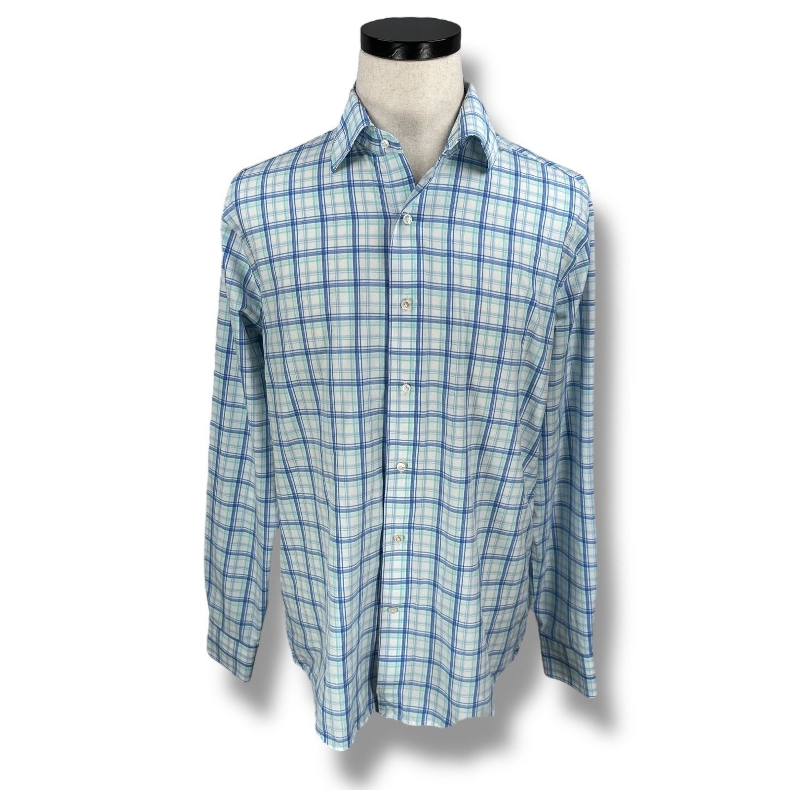 Peter Millar Peter Millar Crown Shirt Men's Large Blue Plaid Button-Up Size US L / EU 52-54 / 3 - 1 Thumbnail