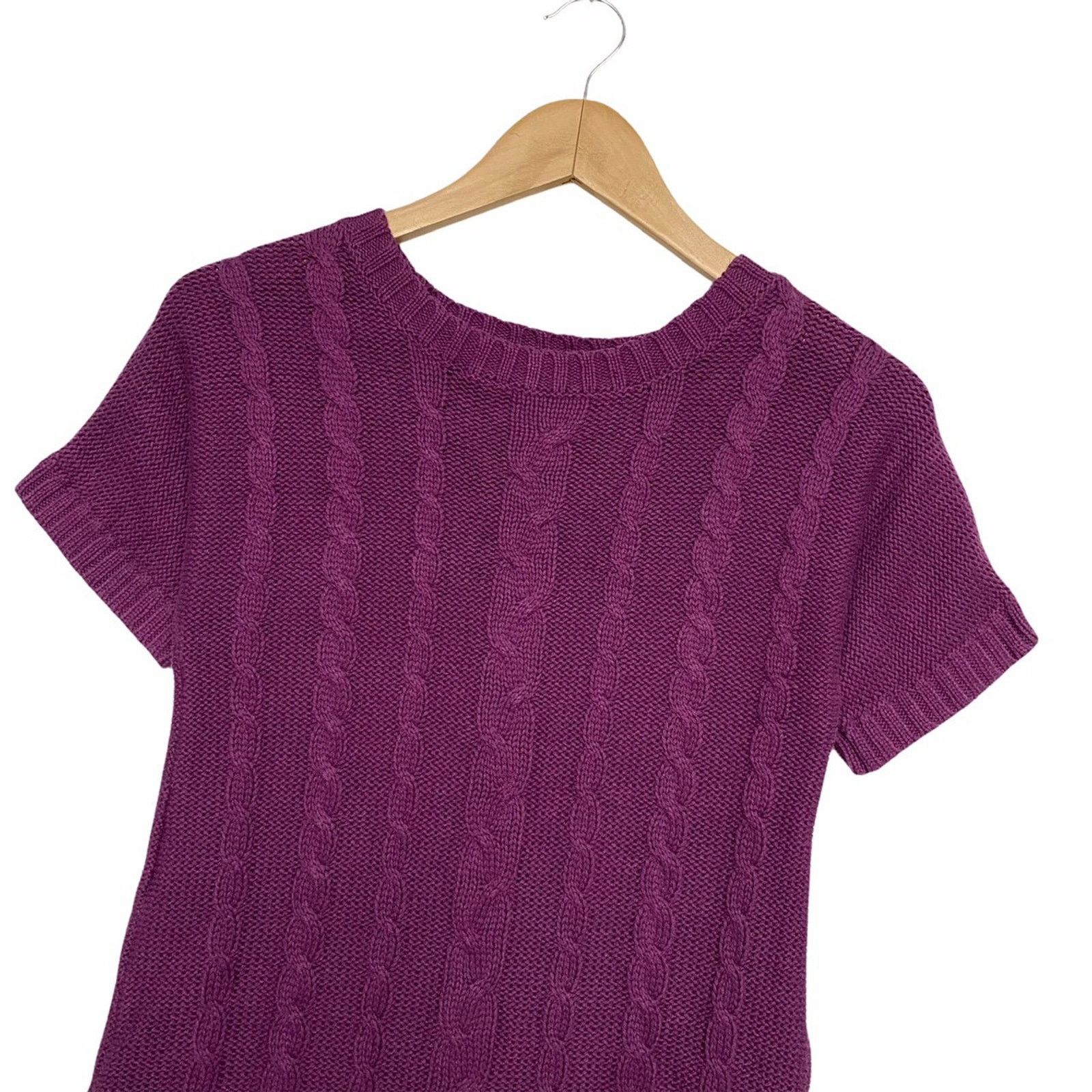 DKNY DKNY Purple Cable Knit Micro Mini Jumper Dress UK Size 8/10 Size S / US 4 / IT 40 - 2 Thumbnail
