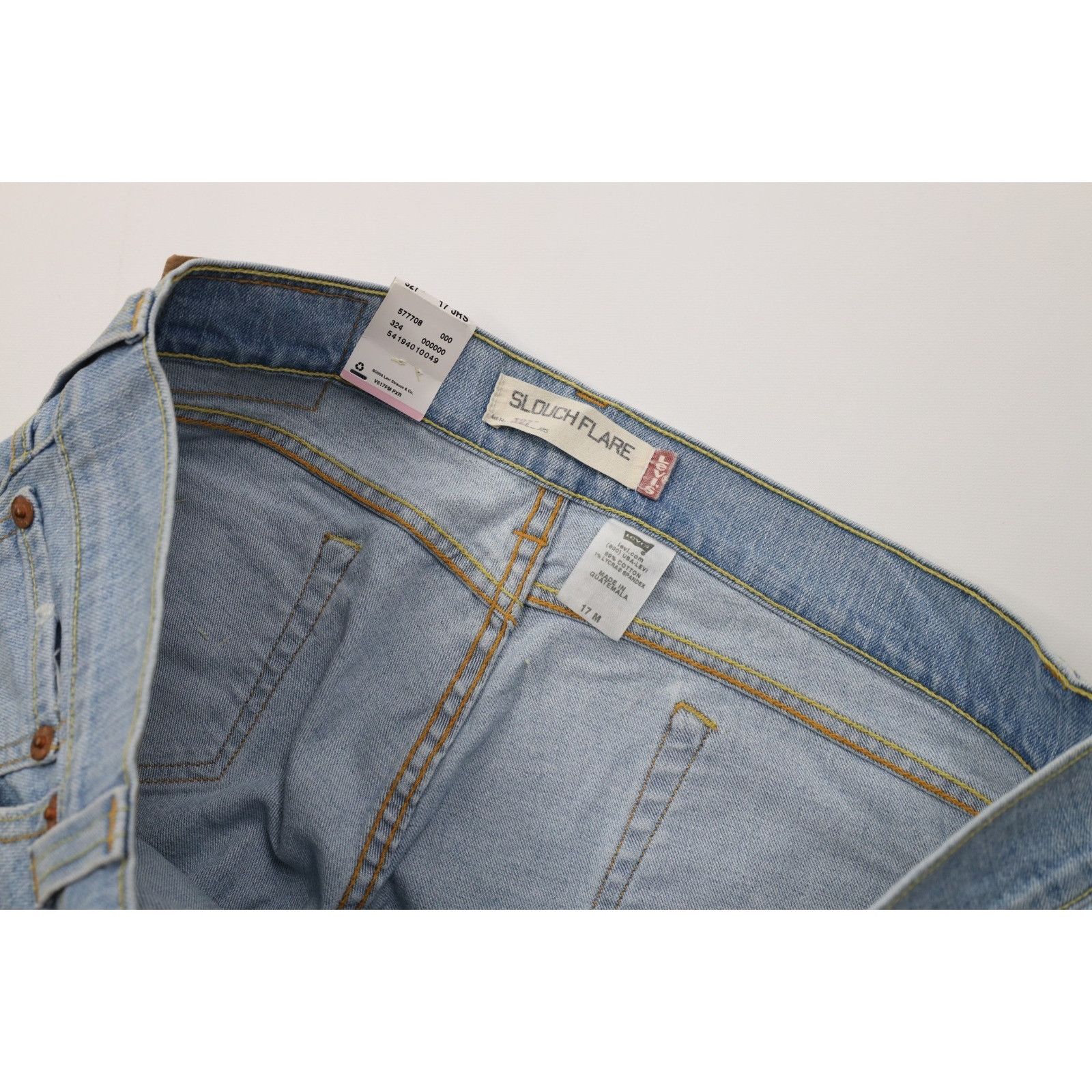 Levi's Deadstock Vintage Y2K Levis 527 Babydoll Slouch Flare Jeans Size 38" / US 16 / IT 52 - 8 Thumbnail
