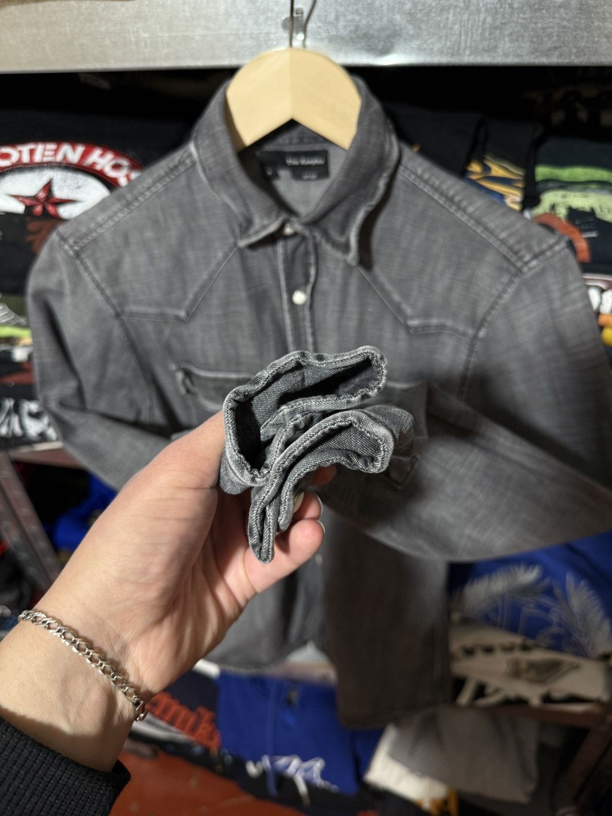 The Kooples Rare The Kooples Jeans Fitted Distressed Button Shirt Y2K Size US S / EU 44-46 / 1 - 5 Thumbnail