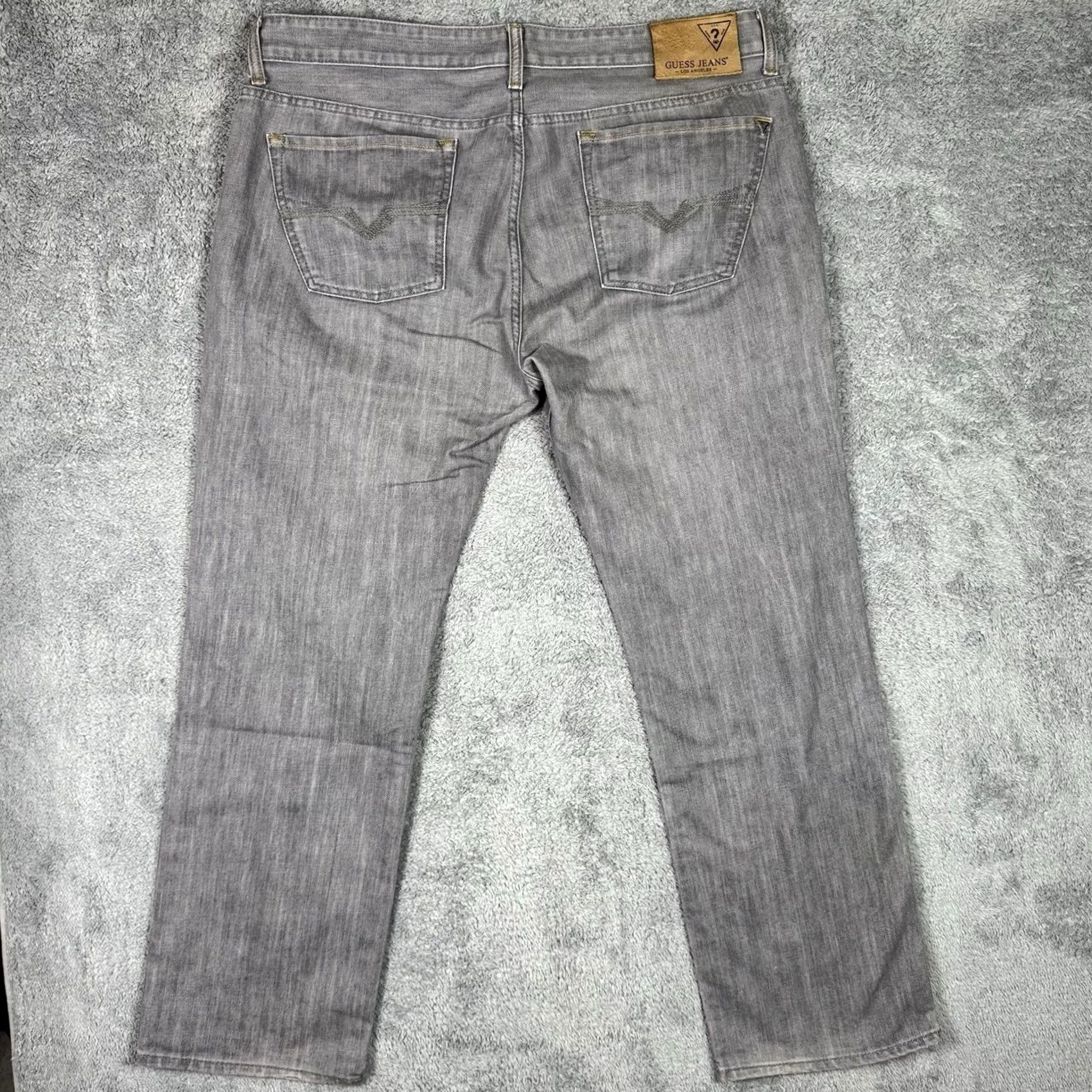 Guess VINTAGE Guess Lincoln Jeans 38x30 Premium Slim Straight 90s Raw Wash Jeans Mens Regular 38 Gray Size US 38 / EU 54 - 4 Thumbnail