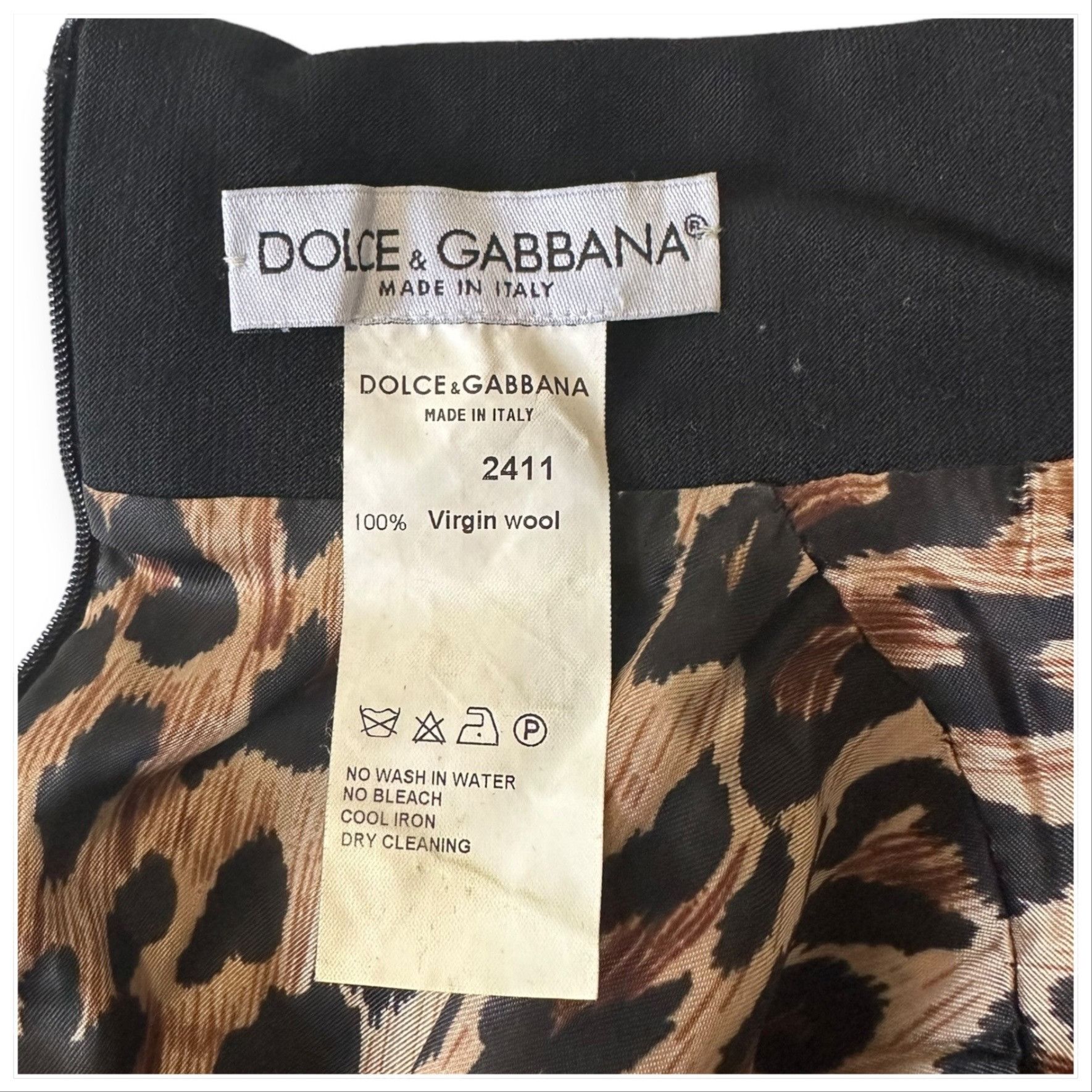 Dolce & Gabbana Dolce & Gabbana Wool Sheath Dress Leopard Lining IT 46 Size L / US 10 / IT 46 - 3 Thumbnail