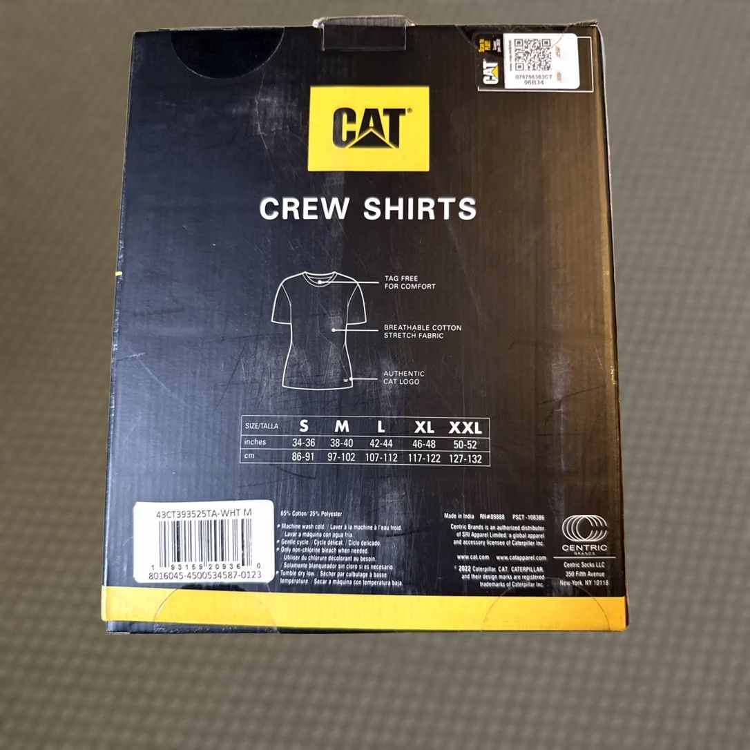 Caterpillar CATERPILLAR Medium White 4 Pack Athletic Crew Neck T-shirts Men Size US M / EU 48-50 / 2 - 1 Thumbnail