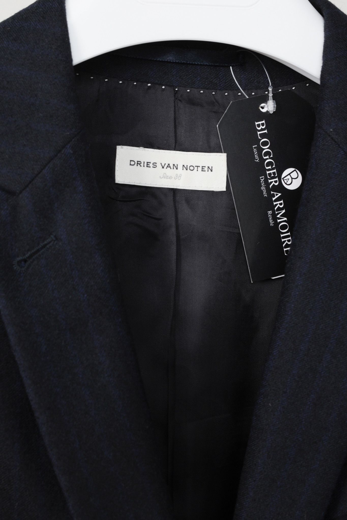 Dries Van Noten Dries Van Noten Navy Wool Blazer Size S / US 4 / IT 40 - 4 Thumbnail