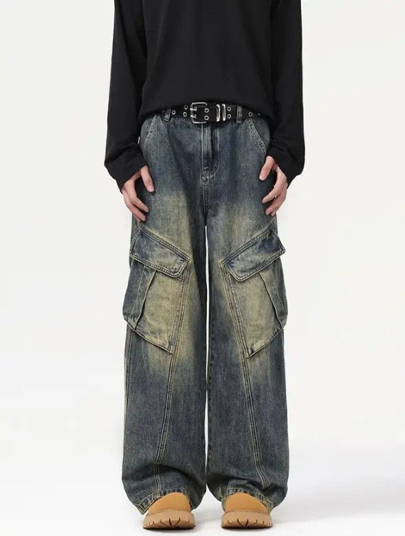 VIBE American street retro men's loose cargo baggy jeans Size US 32 / EU 48 - 1 Thumbnail