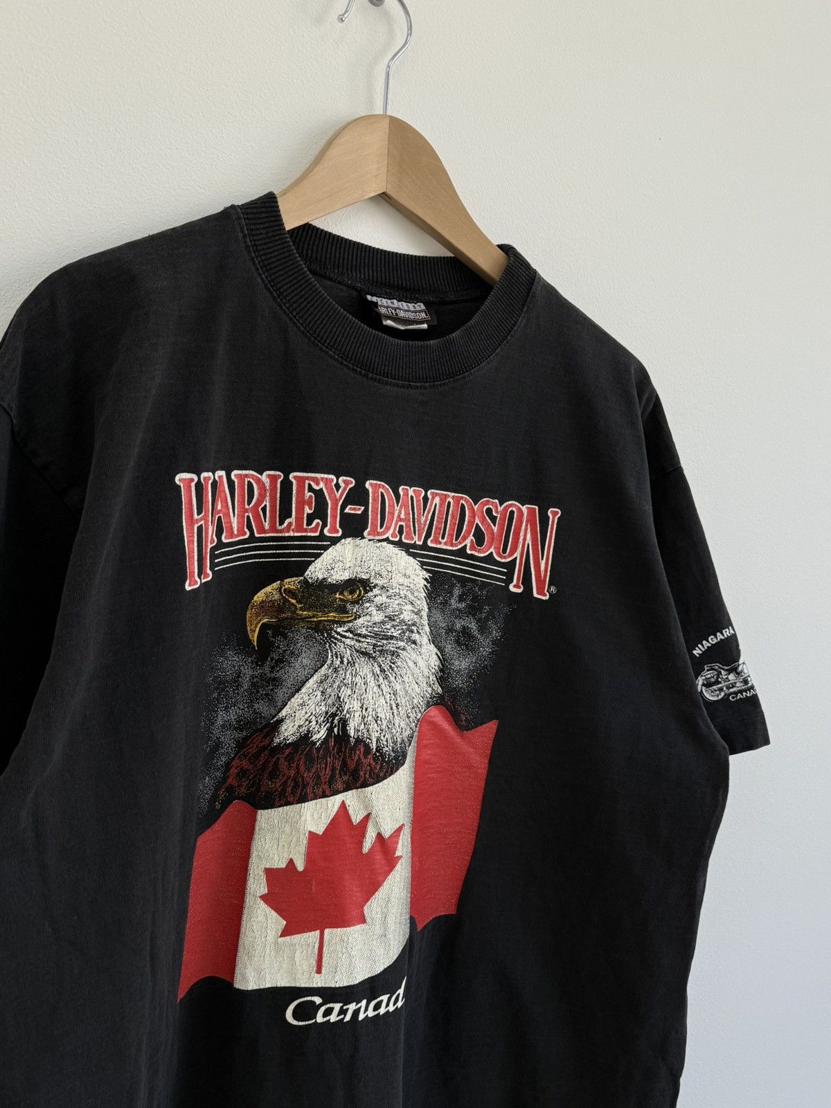 Harley Davidson × Vintage Vintage 90s Harley Davidson Canada Graphic T-Shirt Size US XL / EU 56 / 4 - 3 Thumbnail