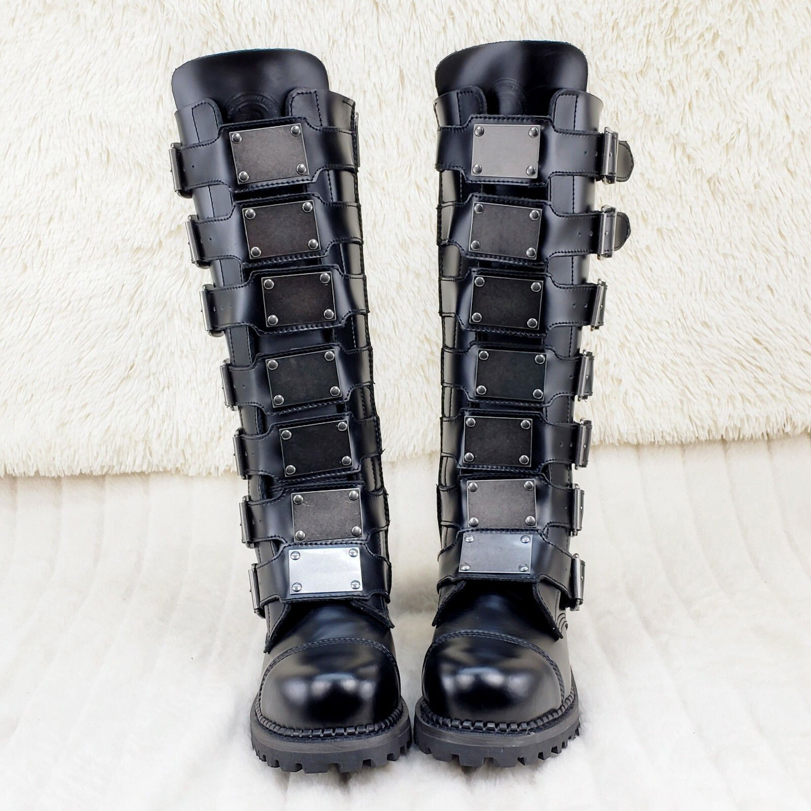 Other DEMONIA Riot 21 Goth Combat Biker Steel Toe Boots Black Leat Size US 9 / EU 42 - 9 Thumbnail