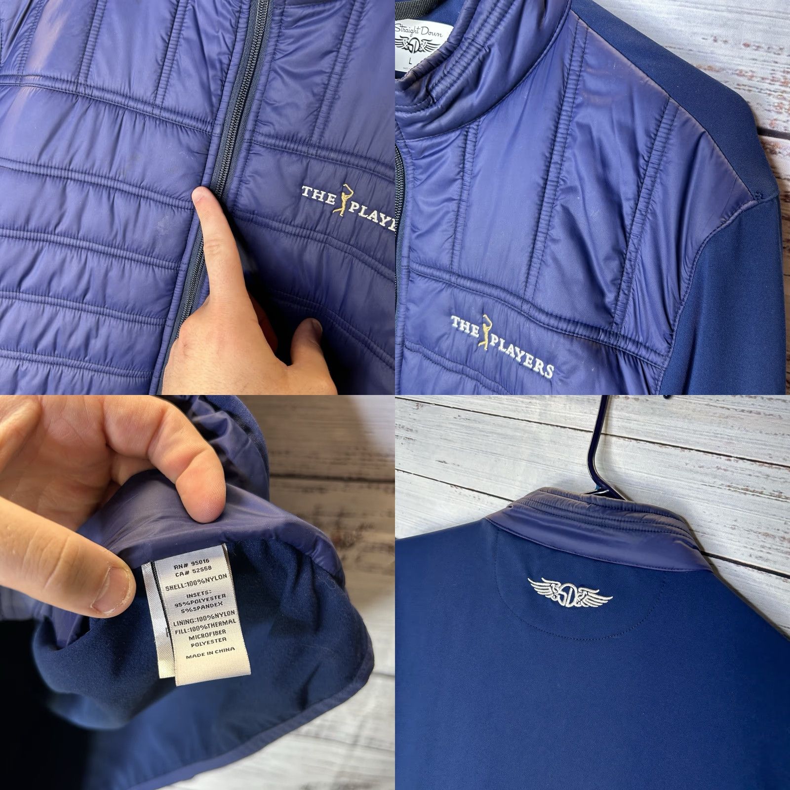 Vintage Straight Down Golf Jacket Men’s Large Blue Athletic Mid-Length Long Sleeve Size US L / EU 52-54 / 3 - 9 Thumbnail